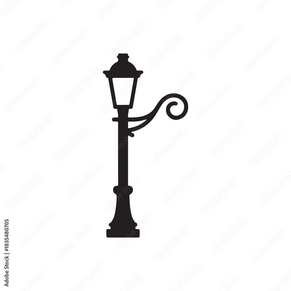 Obraz premium street lantern isolated on white. vector eps 10