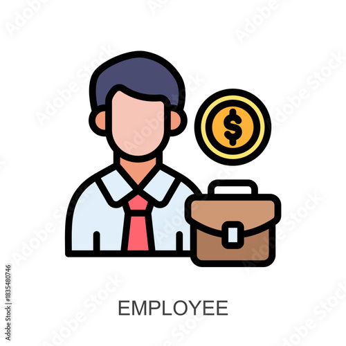 Employee lineal color icon