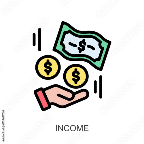 Income lineal color icon