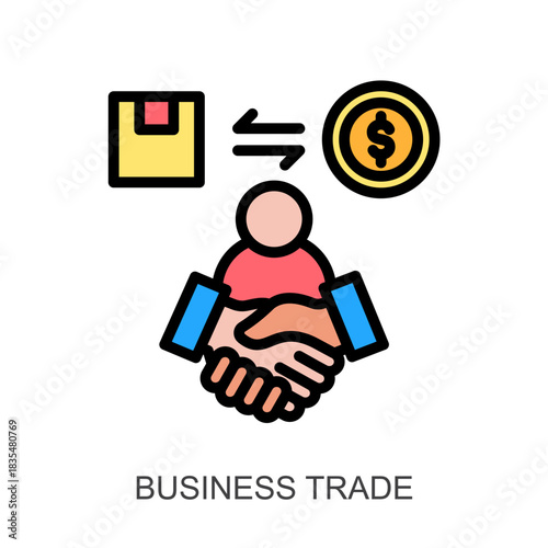 Business Trade lineal color icon