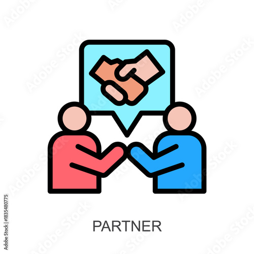 Partner lineal color icon