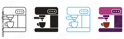 Coffee machine icon set. Coffee pot, coffee maker icon. Vector illustration.