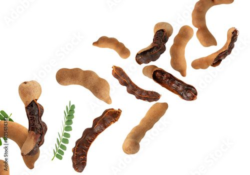 Falling Sweet Tamarind, Cutout, Full Depth Of Field.