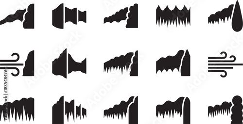 Icicles winter decoration set of ice crystal frost snow freeze cold vector