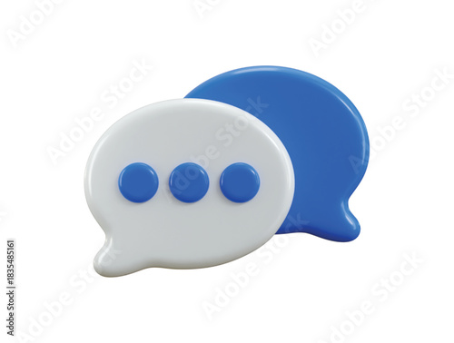 Speech bubble icon 3d render concept of Speech bubble, chat message, talk or communication bubble text icon vector illustration