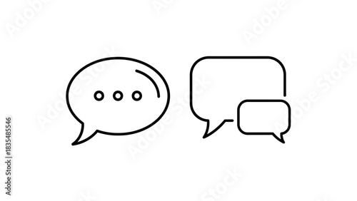 Conversation Bubbles Chat Speech Bubbles Ellipsis Icons Minimalist Flat Design Communication Graphic