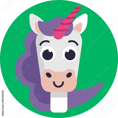 A mythical horse with a single horn on its forehead.