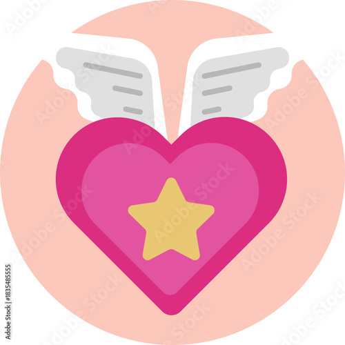 A heart with wings, symbolizing love, freedom, and magic.