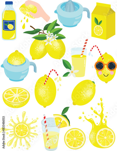 Bright Collection of Lemon and Lemonade