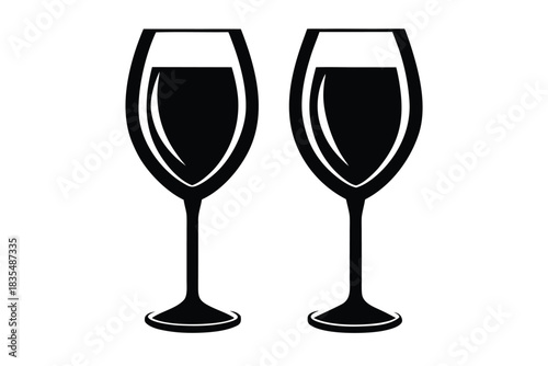 wine glasses vector icon silhouette illustration