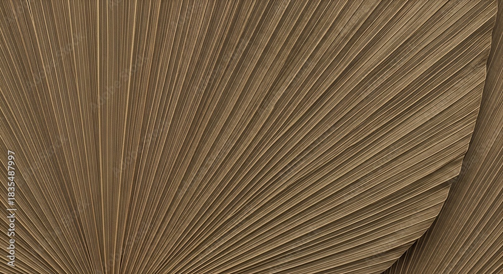 Obraz premium Textured brown palm fronds arranged in a radial pattern dominate with one overlapping the other