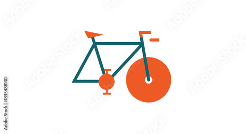 Simple bike teal frame, orange details