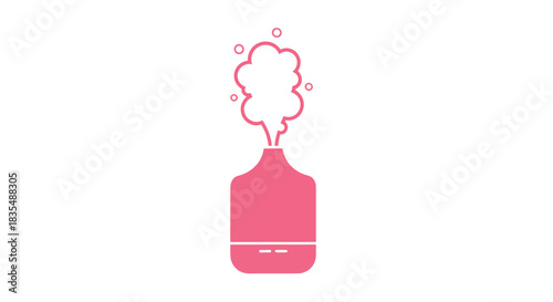 Pink diffuser releasing steam