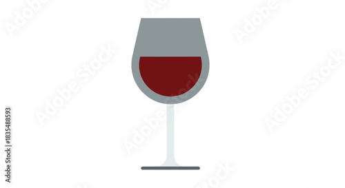 Simple, stylized image of a red wine glass