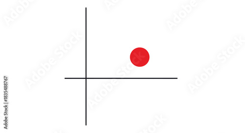 Red dot floats above axis lines
