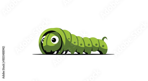 Cartoon green caterpillar