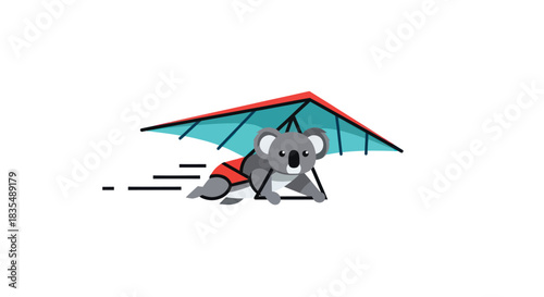 Koala soars on hang glider