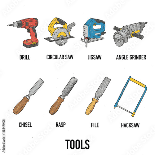 Tools line icons set