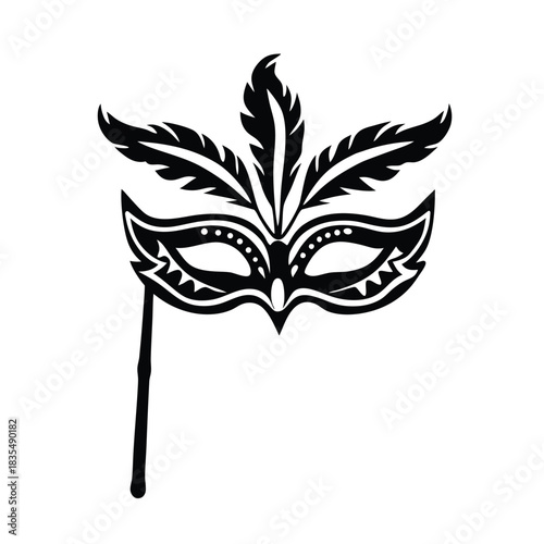 Elegant Black Carnival Mask Vector Illustration