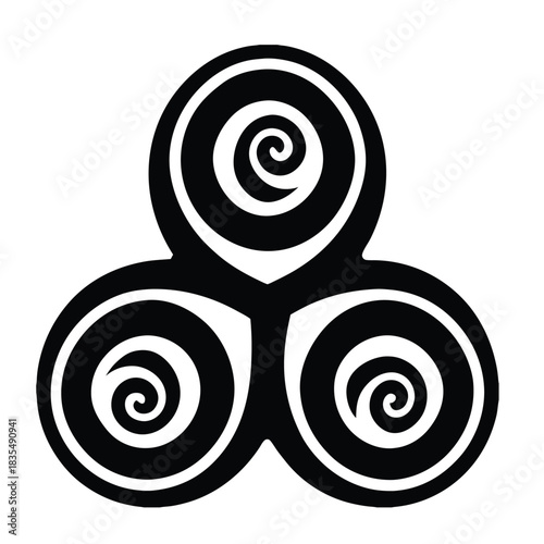 Triskele Symbol: Celtic Knot Black and White