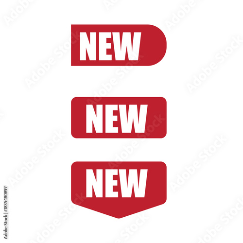 Red sale icon set vector illustration of special new offer business promotion stickers for free trial, shipping, and delivery