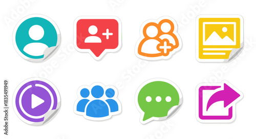Modern Social Media Communication Icons Set