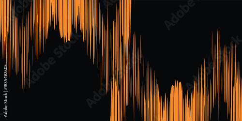 Black orange brush wrap pattern car sticker abstract banner sporty. vector