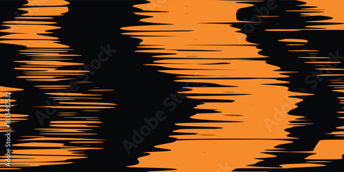 Black orange brush wrap pattern car sticker abstract banner sporty lines color combination. eps 10