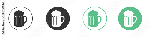 Beer mug icons silhouettes set isolated pack