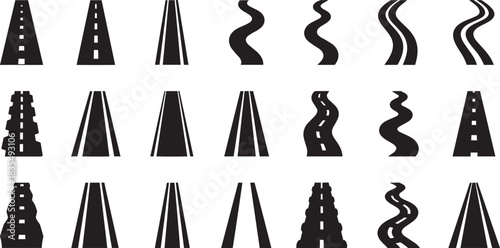 Set of road landscape vector illustration for company or organization