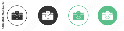 Camera icons silhouettes set isolated pack