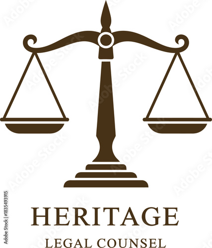 Heritage legal counsel fairness justice scales law representation balance vector illustration 
