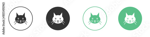 Cat icons silhouettes set isolated pack