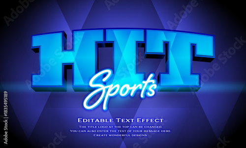 [Editable Text Effect Logo] ”Hit  Sports Logo” The title logo style is a sporty logo that shines like neon on crystal glass.