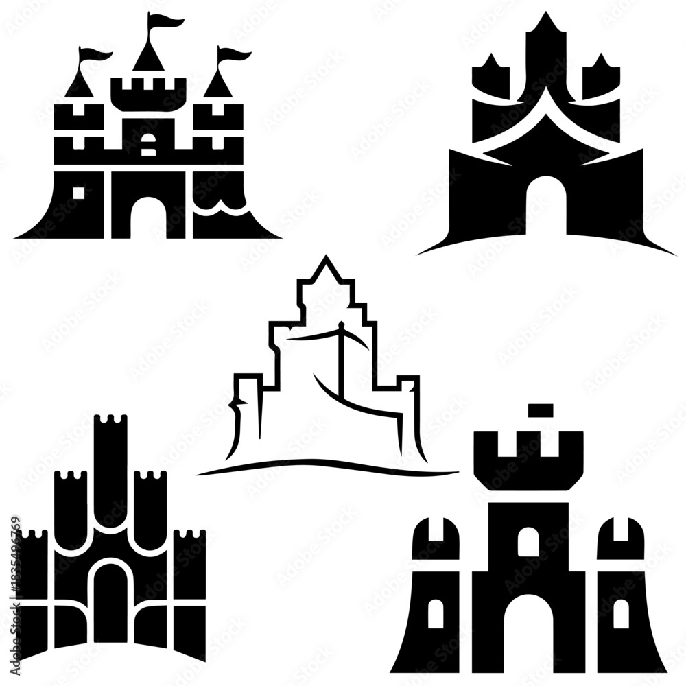 Fototapeta premium Property Home Icon Set | Clean Outline Vector