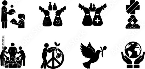Universal Icons of Help, Health, and Peace