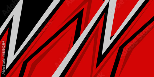 Abstract background with red spikes and zigzag line pattern and some copy space area