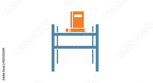 Simple illustration of books on a shelf