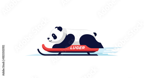 Panda on Luge