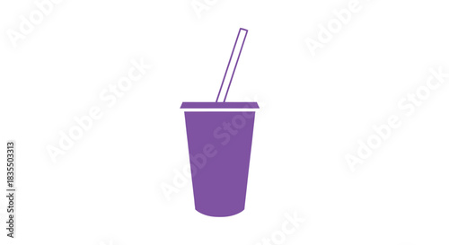 Purple cup with straw