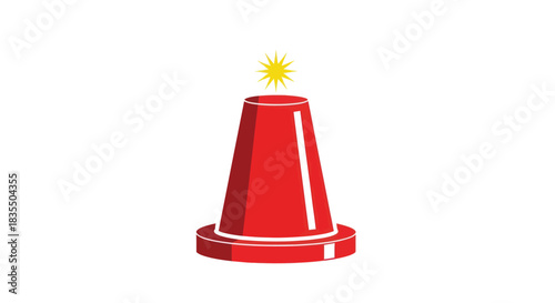 Red cone with yellow starburst