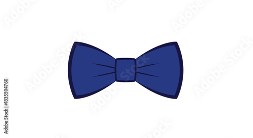 Simple blue bow tie with a dark blue trim, isolated on white