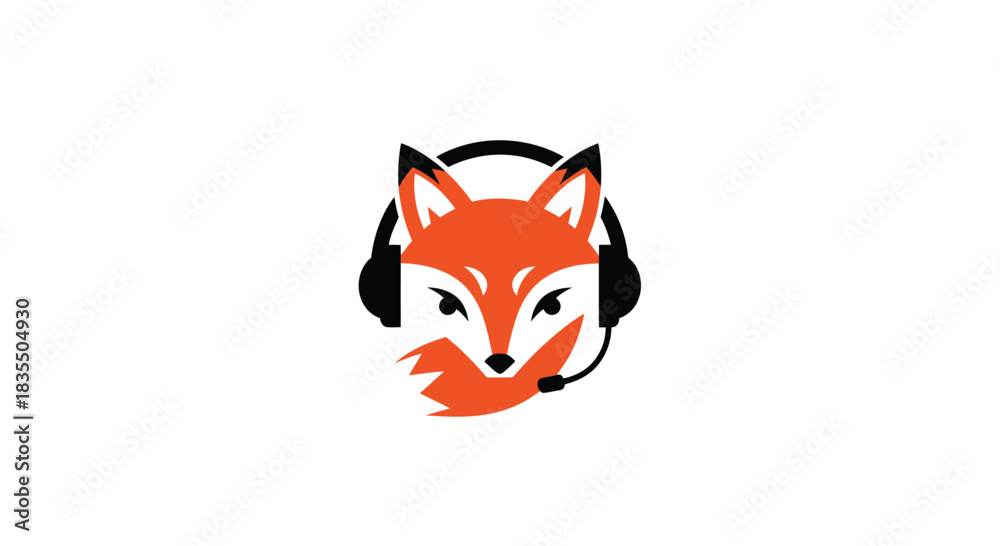 Fototapeta premium Fox with Headset