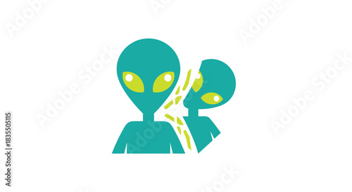 Teal alien duo