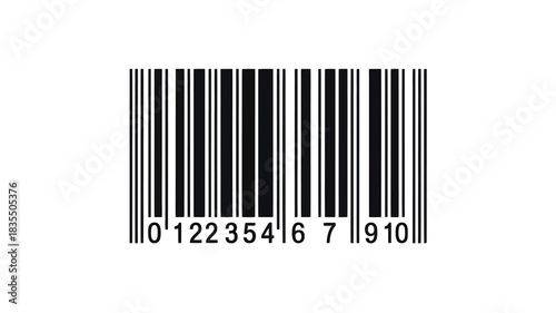 Barcode Illustration for Product Identification and Inventory Management Representing Modern Retail Technology with Clear Numbers and Distinct Lines