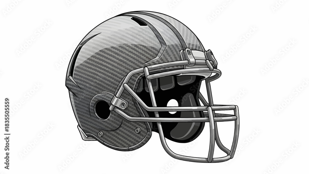 Naklejka premium Carbon Fiber American Football Helmet Illustration