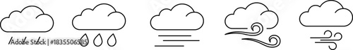 Collection of weather icons depicting different atmospheric conditions