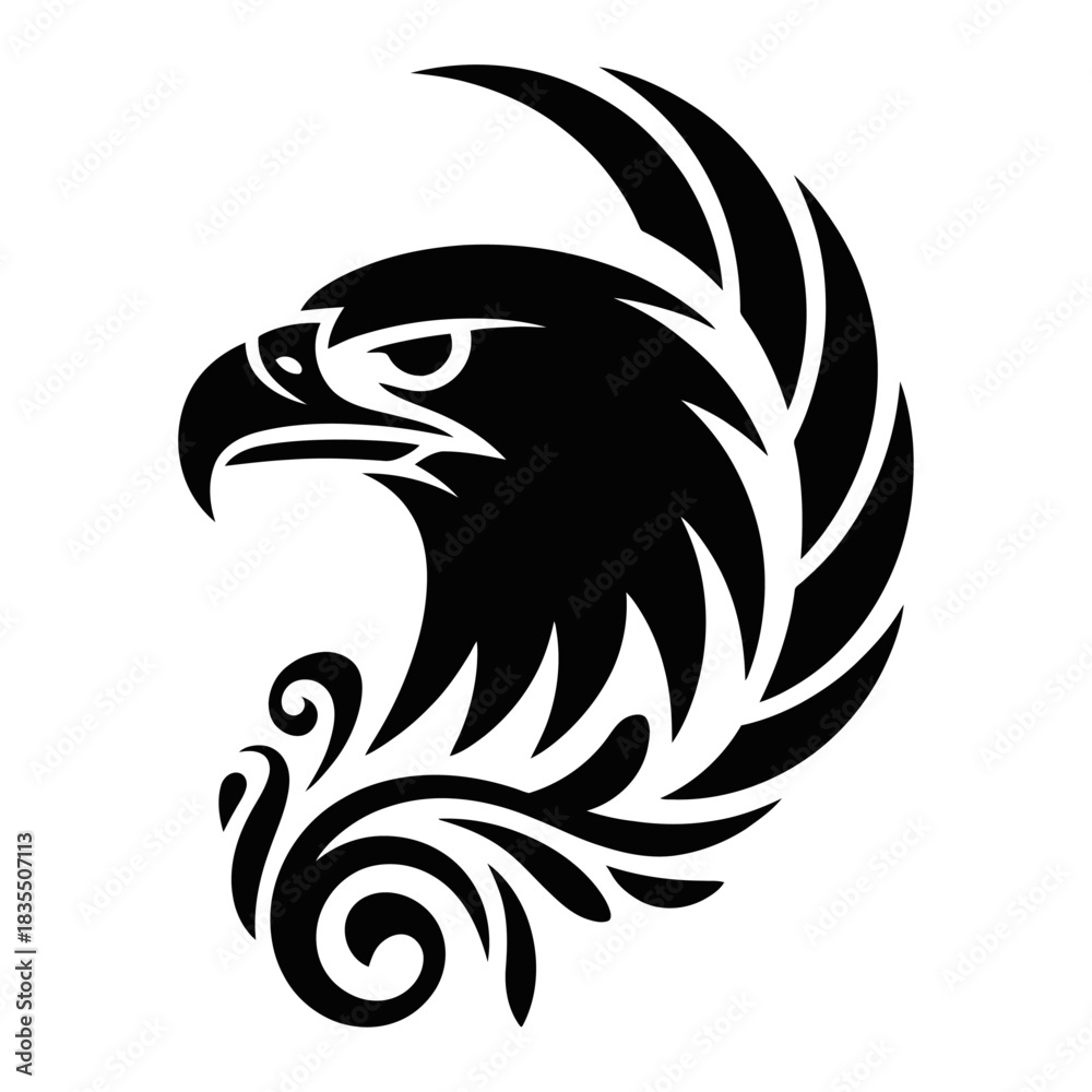 Fototapeta premium Tribal Eagle Head Symbolic Art