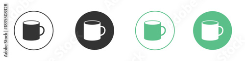 Mug icons silhouettes set isolated pack