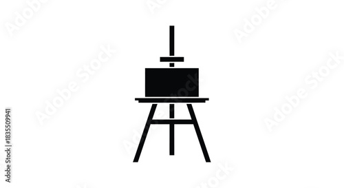 Easel icon, solid black silhouette